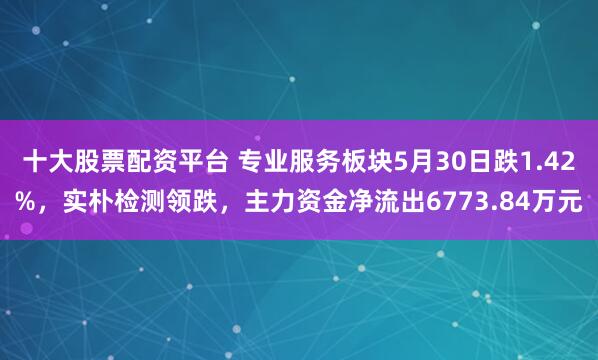 十大股票配资平台 专业服务板块5月30日跌1.42%，实朴检测领跌，主力资金净流出6773.84万元