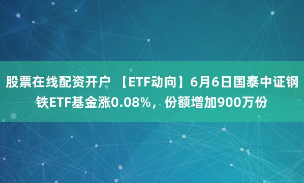 股票在线配资开户 【ETF动向】6月6日国泰中证钢铁ETF基金涨0.08%，份额增加900万份
