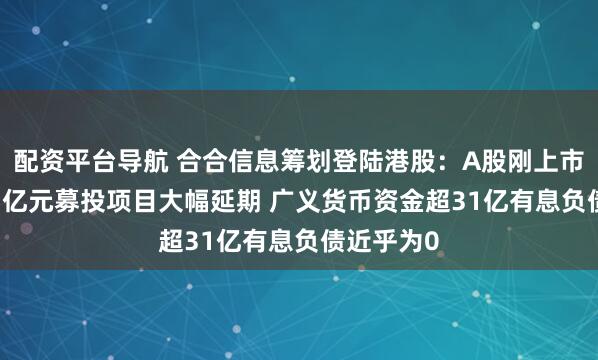 配资平台导航 合合信息筹划登陆港股：A股刚上市募资13.7亿元募投项目大幅延期 广义货币资金超31亿有息负债近乎为0