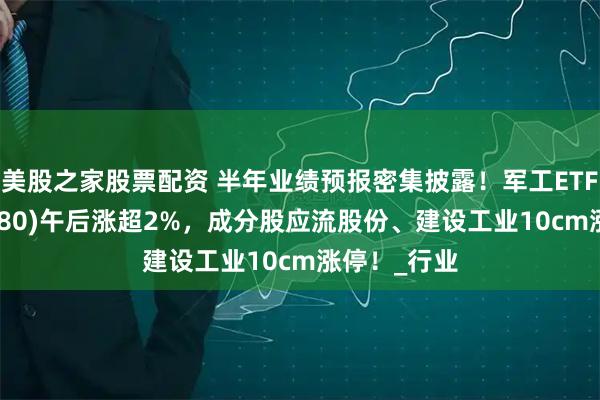美股之家股票配资 半年业绩预报密集披露！军工ETF龙头(512680)午后涨超2%，成分股应流股份、建设工业10cm涨停！_行业